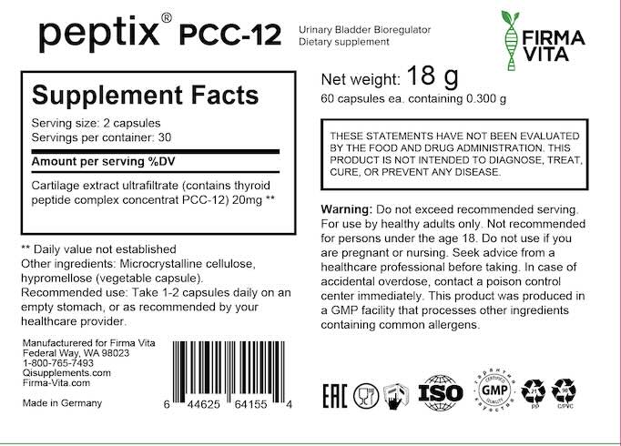 Peptix  A-12 Bladder Peptide Bioregulator with Chitomur
