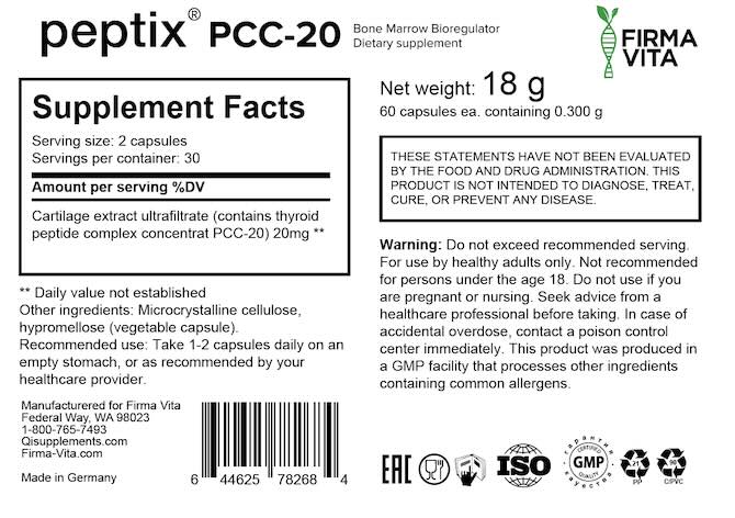 A-20 Bone Marrow Peptide Bioregulator with Bonomarlot by Peptix