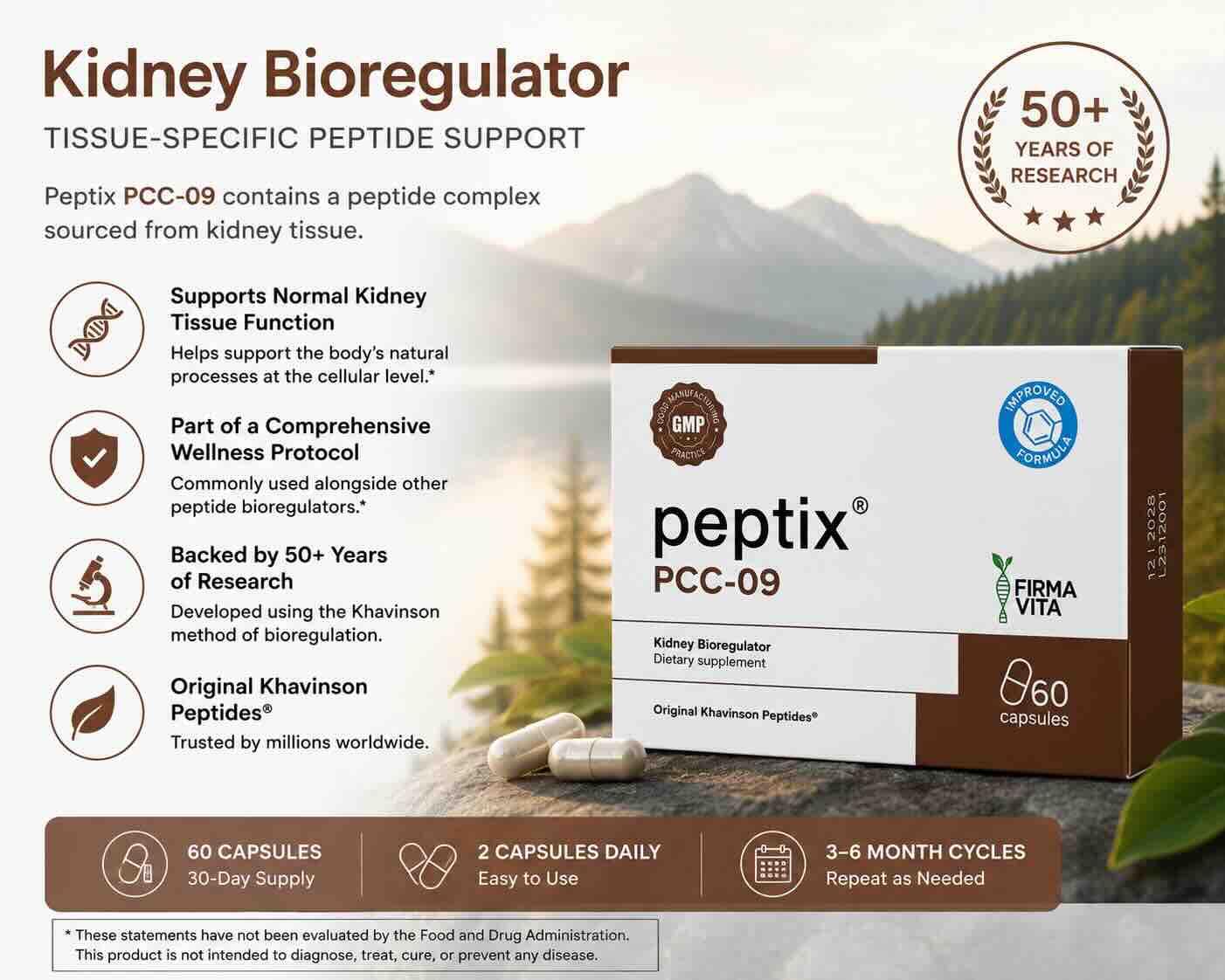 EternaPeptix A-9 Kidney Peptide Bioregulator with Pielotax