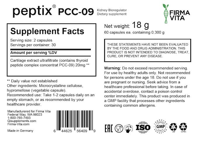 EternaPeptix A-9 Kidney Peptide Bioregulator with Pielotax