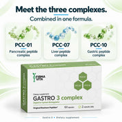 Gastro-3 Digestive & Gut Health Support Peptide Bioregulator Complex, 60 Capsules