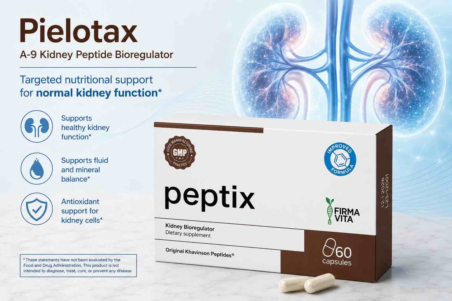 EternaPeptix A-9 Kidney Peptide Bioregulator with Pielotax