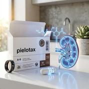 Pielotax packaging with a renal illustration on a kitchen counter