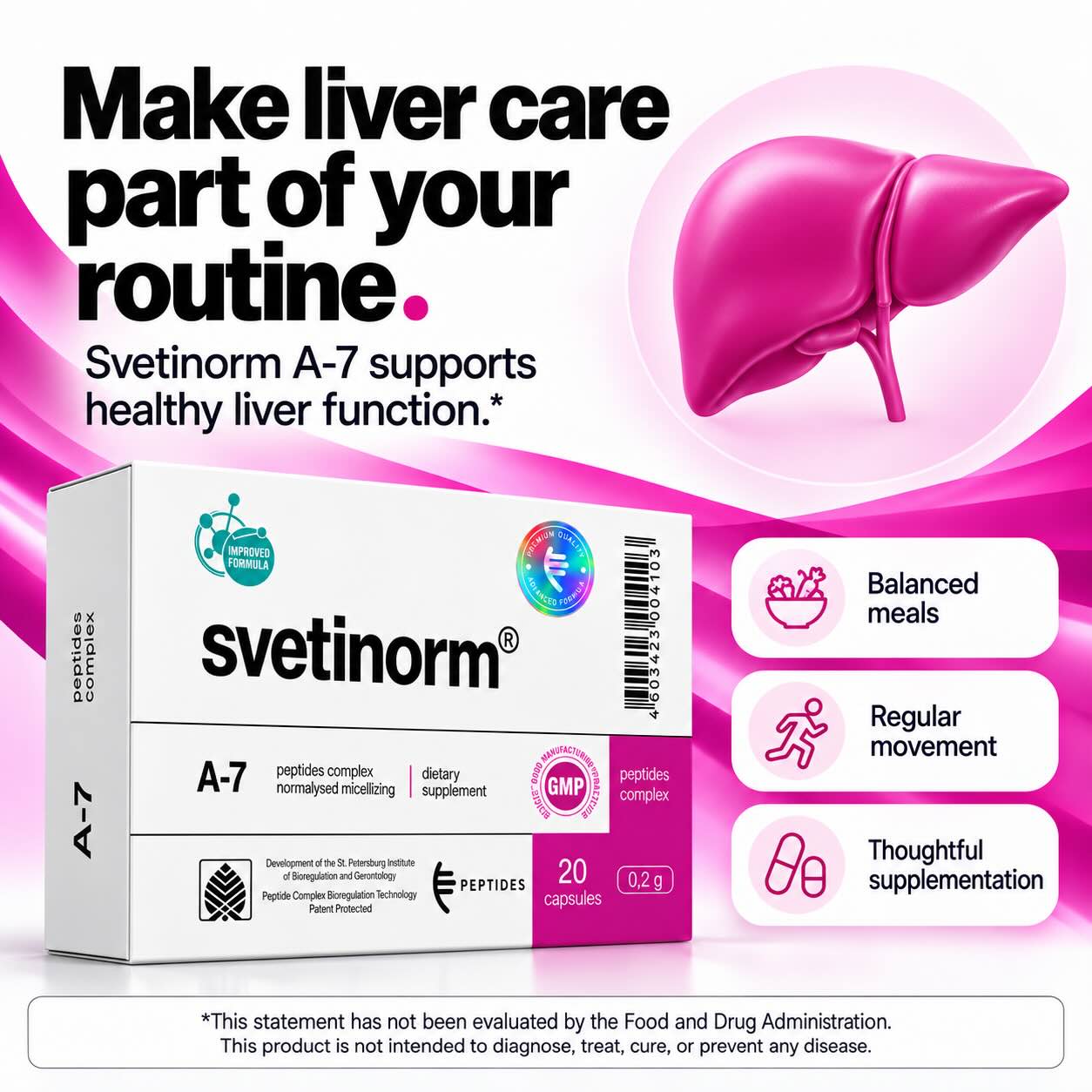 Svetinorm A-7 Natural Liver Peptide Bioregulator